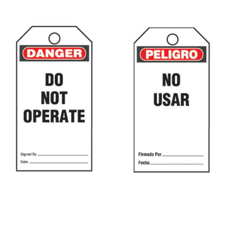 PANDUIT Plastic Tag, 'Danger Do Not Operate …. PVT-161-Q